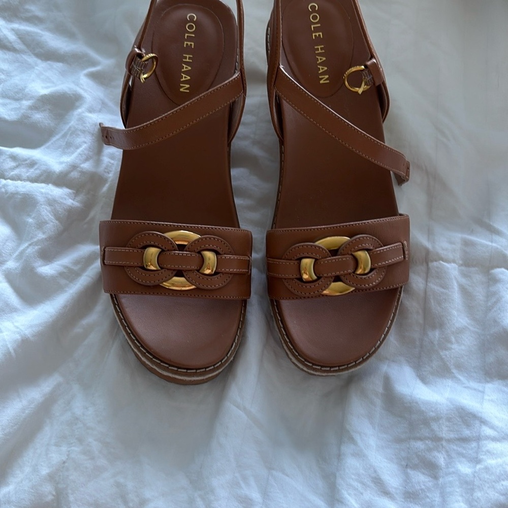 Cole Haan Cloudfeel Espadrille Link Wedge Sandal in Pecan